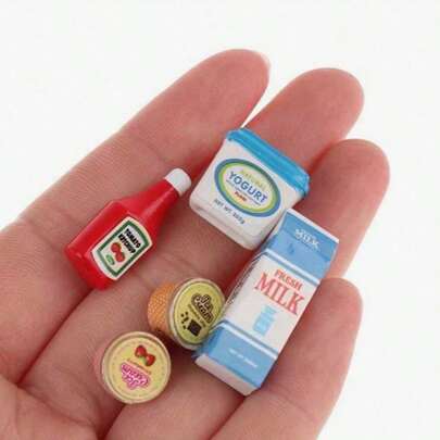 5pcs/Set Mini Kitchenware - Ketchup & Yogurt Ice Cream - Kitchen/Living Room Decor - Perfect Ideal Gift