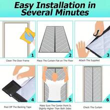 Winter Waterproof And Windproof Warm Door Curtain, Suitable For Bedroom Door Curtain, Home, Living Room, Kitchen, Door, Etc., Magnetic Household Door Curtain, No Drilling, Easy To Install, Encrypted Warm Door Curtain, Thickened Household Air Conditioning Heat Insulation And Windproof Magnetic Cold Separation Curtain - 咖啡棕 - 查看 9