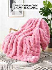 1pc Solid Colour Plush Blanket Plush Blanket, Multi-Color Options, Soft Warm Faux Fur Luxury Style Throw For Multi-Purpose Use In Living Room, Bedroom And Sofa, Fluffy Long Plush Blanket, Soft And Comfortable Couches Blankets, Autumn Decor, Room Decor, Back To School, School Supplies - Multicolor - View 13