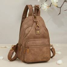 Women's Versatile Shoulder Bag Crossbody Travel Backpack Large Capacity Casual Backpack Brown - màu nâu - Xem 2