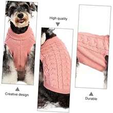 SUPVOX 1 Abrigo Cálido para Perros Abrigo de Punto para Mascotas Suéter para Mascotas Suministros para Cómodo Y Transpirable(yo rosa) - Multicolor - Ver 3