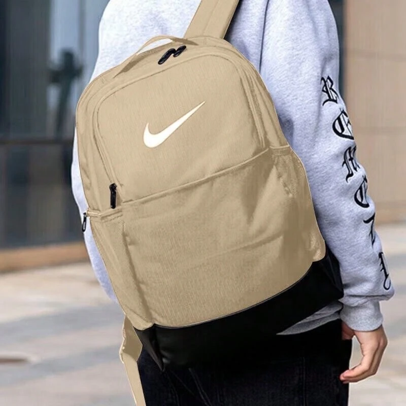 Nike Training & Casual Sports Fabric Backpack, Regular Style, Unisex, Couple Style, Sesame Brown And Black, DH7709-252 - Sesame Brown - View 1
