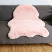 1 tấm thảm lông nhân tạo mềm mại, thảm trải sàn hình bất đối xứng màu hồng nhạt, dung sai cắt tỉa 1-5cm, thích hợp trang trí Giáng sinh, Lễ tạ ơn và năm mới, mềm mại và thân thiện với làn da, thảm trang trí nhà cho phòng khách, phòng ngủ, phòng tắm hoặc nhà bếp, nhiều màu sắc có sẵn - Hồng - Xem 6