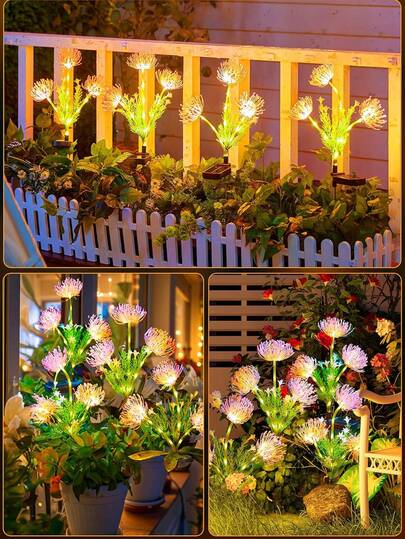 1 Pc Pink DIY Seaside Flower Solar Light Bian Flower LED Garden Lights,Waterproof Outdoor Lawn Lamp,Landscape Decoration For Villa,Balcony,Courtyard,Garden Beautiful Flower Decoration Use