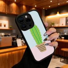 Funda de Teléfono Diseño de Planta de Cactus para  15 Pro Max  14 Pro  13  12  Galaxy S23 S22 S21 Protector de Teléfono Funda de Pareja Regalo para Novio Novia Regalo de Vacaciones - Burdeos - Ver 6