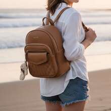 Mochila Fashion para Mujer Dama de Cuero Sintetico - Albaricoque - View 5