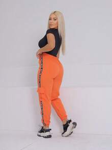 Women Pants - 橘色 - 查看 5