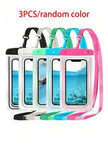 5/3/1个防水手机壳，休闲防水手机袋，PVC材质，适合度假、海滩、运动，也可作为学习用品或学生用品使用。