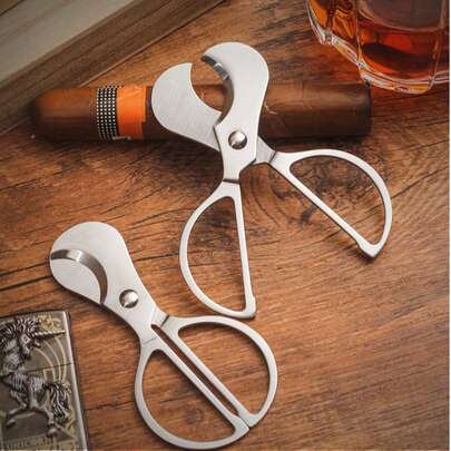 黑色塑料雪茄剪，铡刀式，带双刃不锈钢钳，用于切割雪茄