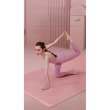 Yoga Pilates Fitness  8mm Thicknes Non Slip Yoga Cushion Travel Fitness Exercise Pad Women Home Gym Floor Workout - 粉色 - 查看 5