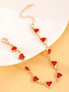 1pc Luxury Niche Fashion Heart-Shaped Women's Bracelet, Party & Gift For Friends - Multicolor - View 2