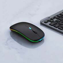 无线蓝牙鼠标，LED静音可充电便携式，蓝牙5.2和2.4GHz双频便携式移动光学办公鼠标，3档可调DPI，适用于笔记本电脑。 - 彩色 - 查看 12