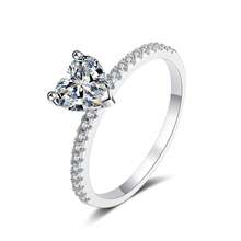 1pc 925 Sterling Silver 1 Carat Heart Shaped Moissanite Ring, Jewelry For Women, Suitable For Daily Wear, Wedding/Engagement, Comes With GRA Certificate And Gift Box - 1CT Per Piece - View 9