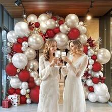 151件套波西米亚风婚礼拱门气球装饰套装 - 红色、白色和香槟金金属双层乳胶气球。适用于新娘婚礼、情人节、生日、礼物派对、毕业典礼、周年纪念、洗礼、主题派对、家居/背景装饰、摄影、嘉年华和婴儿派对。 - 彩色 - 查看 7