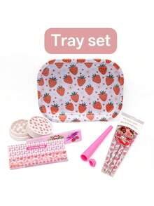 Rolled Paper Combo Set, Equipped With Metal Rolling Tray, 110mm King Size Flavored Rolling Papers, Plastic Grinder And Storage Tube - Portable - Variety Of Designs (Bear/Bat/Heart/Strawberry), Ideal For Valentine's Day, Holidays, Birthdays, Smoking Accessories And Large Rolling Paper Set - Multicolor - View 12