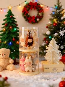 1PC Plush Dolls 360° Rotating Storage Box For La-Bubu , Acrylic Dustproof Collection Cabinet, Doll Pendant Cylindrical Rotating Display Stand, Perfect For The Monsters Plush Toys (Dolls Not Included), Plush Toy Rotating Display Case|Toy Storage Organizer,Toy Display Case,The Perfect Christmas Party Gift - Multicolor - View 3