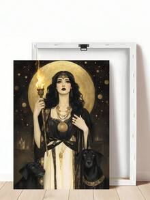 1件复古莉莉丝与苹果和蛇哥特式神话墙饰，黑暗女神女巫装饰，赫卡忒设计，希腊神话哥特式壁挂，神圣女性，黑暗异教女巫礼物，卧室装饰，客厅装饰，厨房装饰，宿舍装饰，送给朋友的理想礼物，墙饰，墙面装饰，家居装饰，房间装饰，帆布壁挂，海报，带框墙饰，多种画框可选 - 彩色 - 查看 14