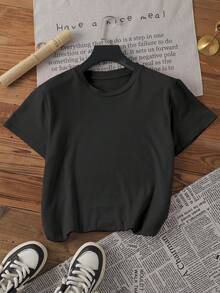 女士休闲街头龙骑士图案印花圆领短袖T恤 女士夏季上衣图案T恤