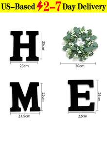 1set Spring Letter Wreath Home Sign Wpc Wall Decor Home Letter Wreath, Modern Decor Hanging Farmhouse Home Sign, Living Room Kitchen Housewarming Couple Gift, Summer Welcome Door Hanging, Mother'S Day Decor, Easter Decor, Room Decor Decor, Home Decor Decor, Home Decor Garden Decorations Wedding Decor Home Decors Gifts Birthday Graduation - 彩色 - 查看 12