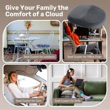 Puredown X Large Seat Cushions, 1 Pack Gel Office Chair Pads With Non-Slip Backing, Tailbone Pain Relief Cushion, Washable Car Booster Seat Cushion, 19" X 15" X 5" - 19吋 x 15吋 x 5英寸 - 查看 6