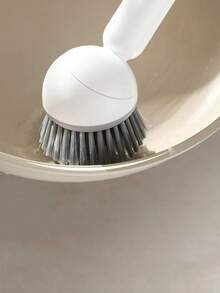 Long Handle Rotary Pot Brush With Liquid Dispenser, Kitchen Cleaning Tool. Liquid Dispenser Design For Convenient Liquid Discharge. Brush Head With Built-In Cleaning Liquid Storage Space, Press To Squeeze Out Cleaning Agent, Keeping Hands Clean. 360° Rotatable Brush Head Can Flexibly Fit The Inner Wall And Bottom Of Pots. Soft Fiber Bristles. Suitable For Daily Kitchen Cleaning: Applicable To Woks, Soup Pots, Frying Pans And Other Cookware. Can Also Be Used To Clean Tableware, Sinks And Other Kitchen Items. - Multicolor - View 6