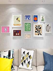 Modern Minimalist Art Display Wall Photo Frame Hanging Combination Photo Wall For Living Room Bedroom Background Wall, Includes Landscape Photos