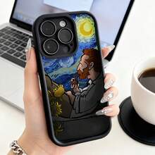 Funda de teléfono Van Gogh Noche Estrellada Arte Pintura con Diseño de Artista de Dibujos Animados para  15 Pro Max  14 Pro  13  Galaxy S23 S22 S21 Funda de teléfono Funda de pareja Regalo para novio novia Regalo de San Valentín Cumpleaños - Café integral - Ver 1