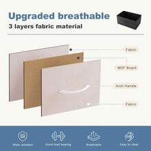 Sweetcrispy Drawer Organizer Dresser With Removable Fabric Bins & Sturdy Steel Frame/Wood Top - Tall Bedside Table Suitable For Bedroom, Dorm, Living Room - Hồng - Xem 6