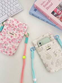 1个可爱卡通图案手机收纳包,手机钱包,斜挎包,女士轻便多功能收纳包,可装手机、耳机、充电器、口红、护手霜、防晒霜、零钱、首饰、卫生巾、硬币、小物件等,可作小型化妆包、唇油收纳包、卫生棉条收纳袋、打包袋等,女士旅行必备、邮轮必备、购物必备,生日礼物、新年礼物 - 彩色 - 查看 3