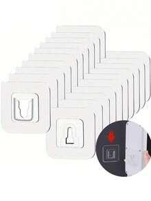 1/3/4/5pcs Set Transparent Adhesive Hooks, No Drilling Required, Bathroom Decor And Accessories, Bathroom Organizer, Home Essentials - Clear - View 11