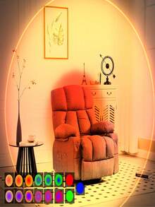 1 pieza Luz nocturna LED de 7 colores degradados, lámpara de pared de ojos de gato de doble cabezal, luz de pared LED con sensor inteligente, luz nocturna LED recargable con sensor de movimiento, focos de doble cabezal autoadhesivos, carcasa blanca, 16 colores regulables con control remoto - Aplique de pared de doble cabezal con forma de ojo de gato - ultra - Ver 10