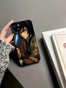 Funda para teléfono Guerrero con Katana. Compatible con teléfonos ,  17,  16 Pro Max,  15 Pro Max,  13 y  12. Fabricada en TPU para una protección eficaz contra golpes y caídas. Un regalo ideal para familiares, amigos, parejas, amantes del anime y aficionados a la acción. - Negro - Ver 6