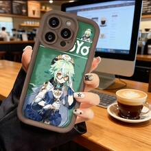 Funda de teléfono con diseño de personaje y texto para  14 Pro Max,  13 Pro,  12,  Galaxy S23, S22, S21, protector de teléfono, funda de pareja, regalo para novio, novia, regalo de vacaciones - Café integral - Ver 7