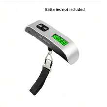 1pc 110lbs/50kg High Precision Sensor Portable Digital Electronic Luggage Scale, Home Travel Hanging Luggage Scale With Backlit LCD Display, Portable Suitcase Weighing Scale, Travel Luggage Weight Scale With Hook, Sturdy Shoulder Strap For Travelers, Travel Essentials, Small Suitcase Scale For Travel Accessories(With Battery)