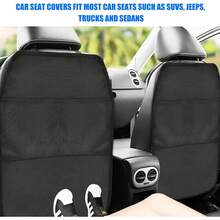 2 fundas de asiento trasero para niños, protector de asiento de coche con 2 bolsillos de almacenamiento, resistente al agua de alta calidad para proteger el vehículo de la suciedad, el barro y - 1 - Ver 2