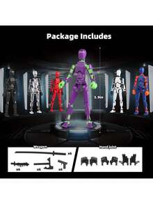 6 Stücke/Set zufälliges T13 Roboter Actionfiguren Set - 3D Muster, Sammlerstück für Jugendliche ab 14 Jahren, beweglich, perfektes Geburtstagsgeschenk, realistische Figur, Überraschung (einige Teile sind zufällig enthalten) - Verschiedenfarbig - Übersicht 4