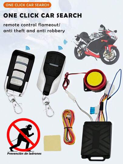 DC12V Motorcycle Anti-Theft Alarm Security System Remote Control Engine Start Bike Anti-Hijacking Cutting Off Remote Engine Start Arming Disarming