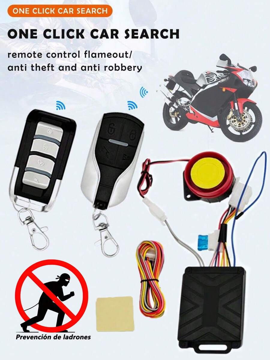 DC12V Motorcycle Anti-Theft Alarm Security System Remote Control Engine Start Bike Anti-Hijacking Cutting Off Remote Engine Start Arming Disarming