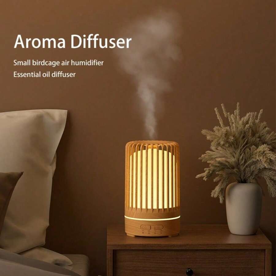 Diffuseur d'huiles essentielles et humidificateur à ultrasons, évidé 7 couleurs, silencieux, arrêt automatique, convient pour la maison, la chambre, le salon, le bureau