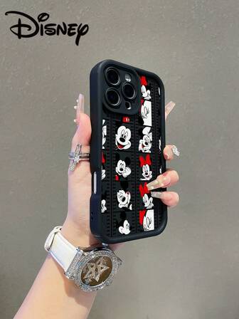  1pc Cartoon Disney High Bamboo Black Shockproof TPU Material Phone Case, Suitable As Holiday Gift, Compatible With IPhone 13/14/15/16/17 Pro Max Phones, New Protective Cover