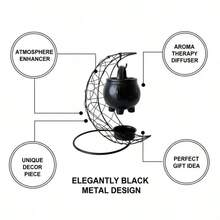 1pc Elegant Metal Hanging Incense Burner With Lid - Modern Craftsmanship, Ideal For Home Decor And Gifting, Also Suitable For Meditation, Yoga And Ramadan Decoration - Multicolor - View 11