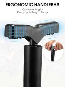 1个球形气筒，自行车气筒，便携式气筒，迷你高压气筒，车载气筒（黑色哑光版） - 黑色 - 查看 7