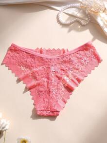 6条/包 性感蕾丝拼接低腰无痕比基尼内裤 - 透气柔软女士日常及瑜伽无痕内衣 - 彩色 - 查看 8