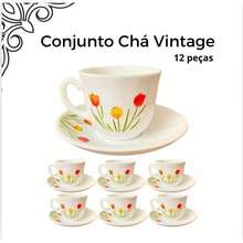 Jogo 6 Xicaras com Pires Tulip Garden Porcelana Fratelli Decorado 220ml - Multicolorido - Visão 5