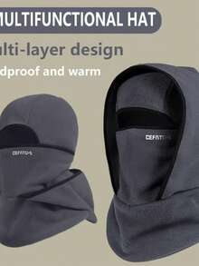 1 pieza Gorro cálido/Pasamontañas/Gorro de punto para exteriores, diseño de doble capa, adecuado para ciclismo/esquí/pesca, se puede usar con casco, suave y cómodo, unisex, otoño/invierno - Multicolor - Ver 2