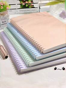 1 pieza Cuaderno con tapa dura A6 con cinta marcadora - Diario de negocios con tapa blanda, útiles escolares, papelería, esencial para volver a la escuela, cuaderno de estudio - Multicolor - Ver 6