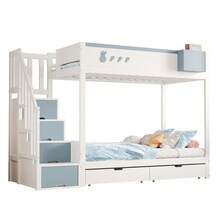 Kids Bed Frames, Headboards & Footboards - White+Blue + Wood + 90cm*200cm - View 9