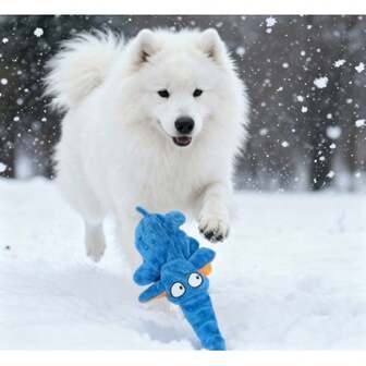 1pc Dog Squeaky Doll, Pet Christmas Gift, Plush Fabric Pet Doll, Interactive Stuffing-Free Plush Doll, Available In Octopus And Elephant Designs, Suitable For Small To Medium Dogs, Not For Chewing, Stuffing-Free (For Pet Use Only), Please Refer To Customer's Actual Size Photo