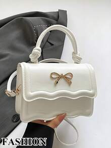 [US-Based Shipping]Fashion Solid Color Handbag, Casual Crease Flap Small Square Bag With Bowknot Metal Hardware Lock Closure, Tote Shoulder Crossbody Bag For Women,Purses And Bags Women,White Bag,Tote Bag,Bags For Women,Carteras Para Mujer,Pink Purse,Bolsos Para Mujer,Crossbody Bags For Women,Tote Bags For Women,Cartera Para Mujer Elegant,Pumpkin,Autumn,Halloween,Fall,Christmas,Thanksgiving,Festival,Cyber Monday,Holiday,Gift,New Year,Snow,Winter,Warm,End-Of-Year,Party - 彩色 - 查看 8