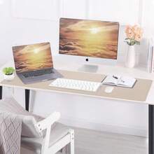 AFIING Leather Desk Pad Protector, Large Non-Slip Office Desk Mat With Natural Cork &Amp; PU Leather, Waterproof Writing Mouse Pad For Office And Home (55in*17in,Beige) - ColorA - 查看 6